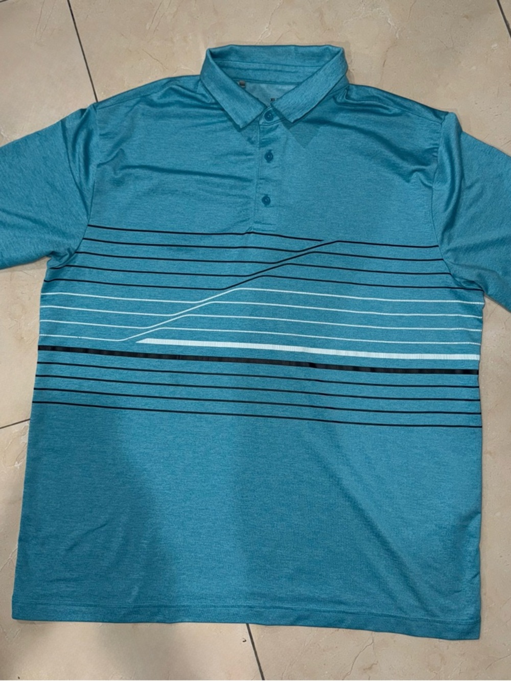 Under Armour Playoff Polo Shirt Mens XL Blue Stripe Golf Performance